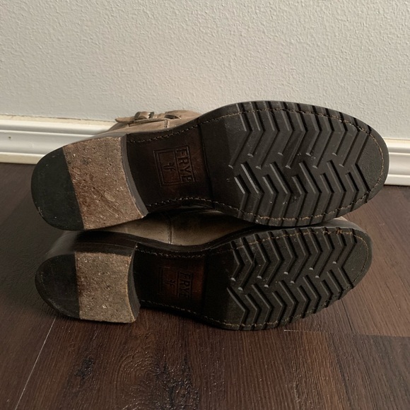 FRYE Boots Leather Ankle  8 Gray Engineer Moto - Picture 6 of 6